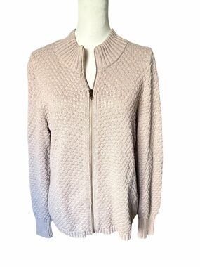 Preswick & Moore Cardigan Sweater Large Tan Brown